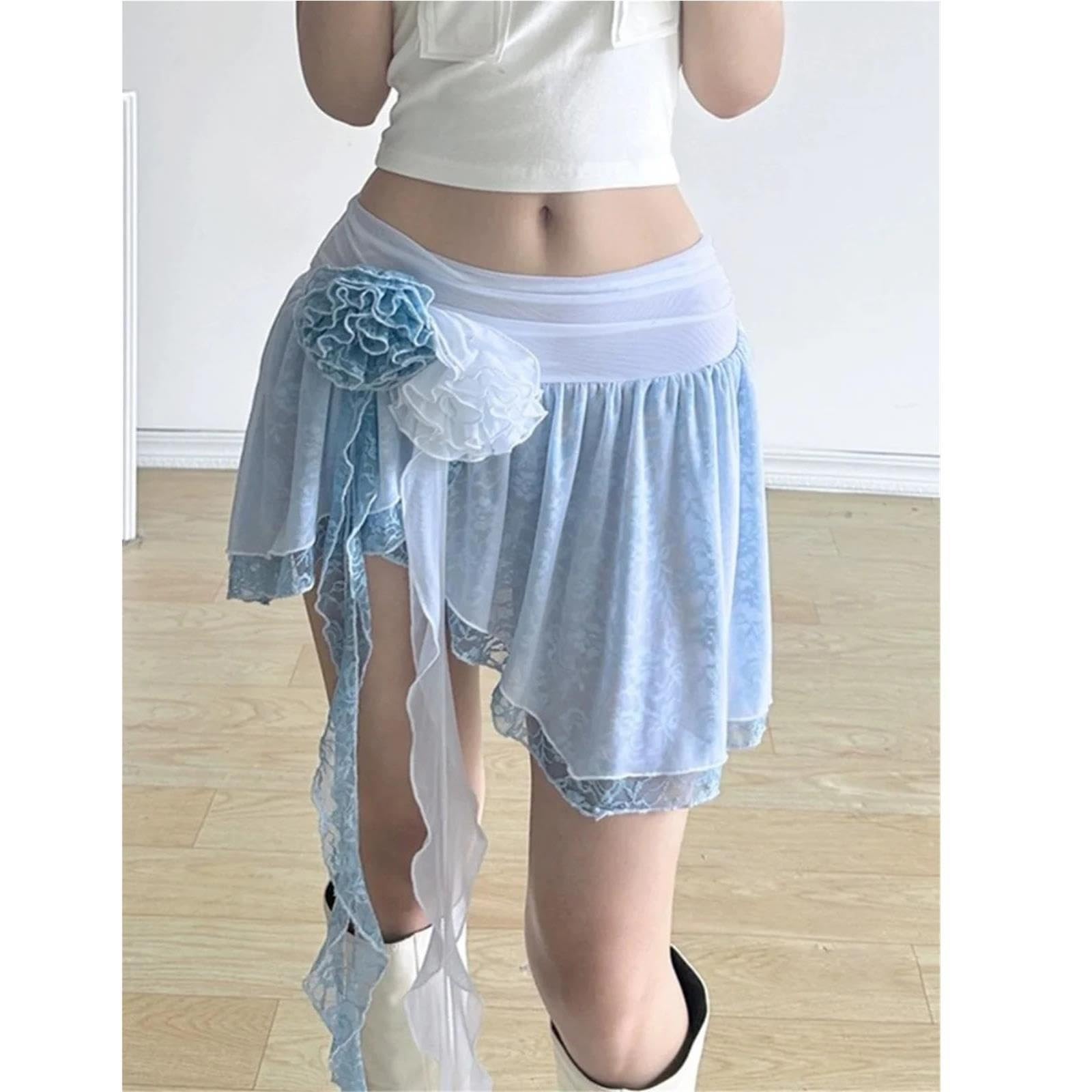 Colore Mezza Gonna in Pizzo Floreale Stile Balletto