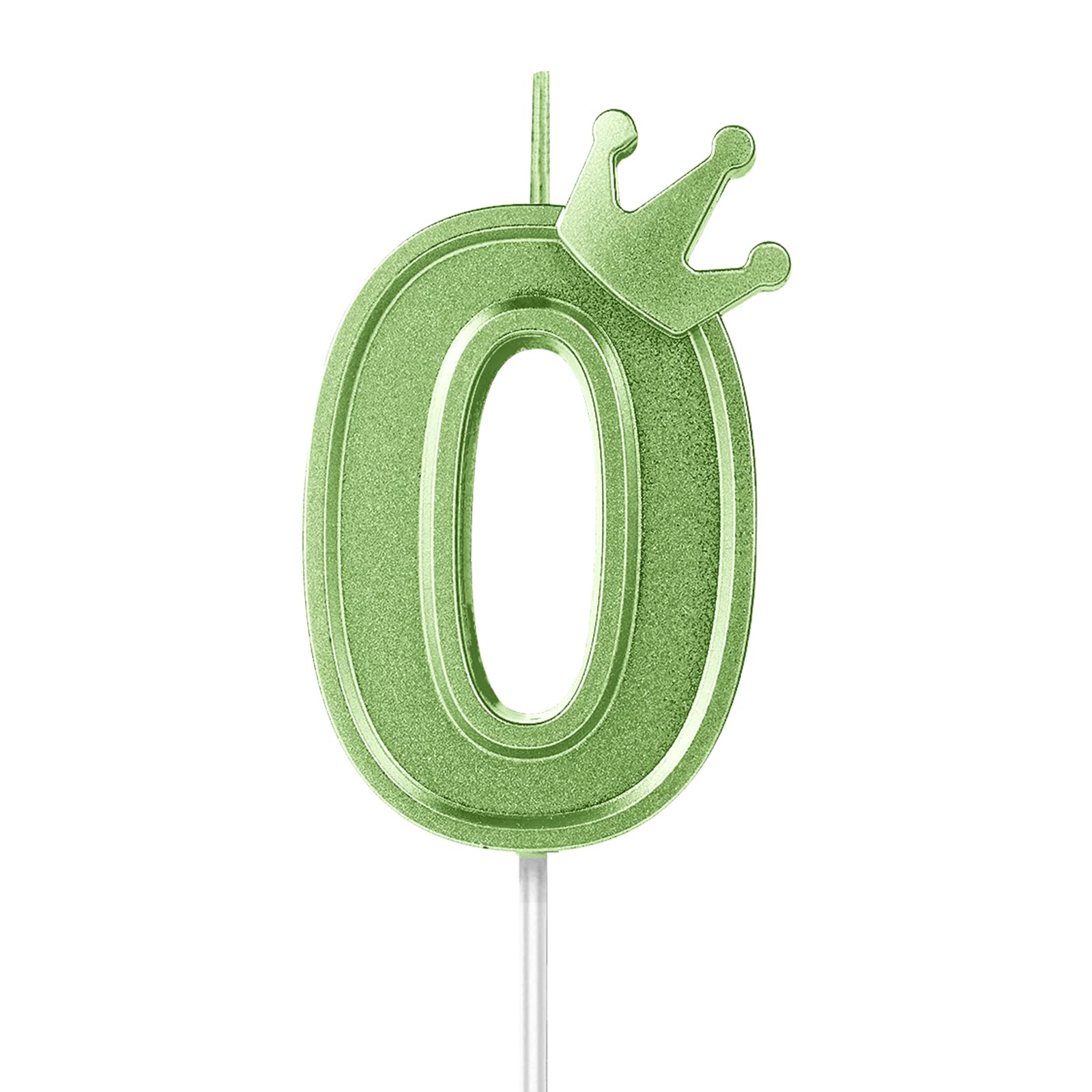 Bougie Chiffre Anniversaire 3D - 7,6cm Vert Couronne - Décoration Gâteau Fête