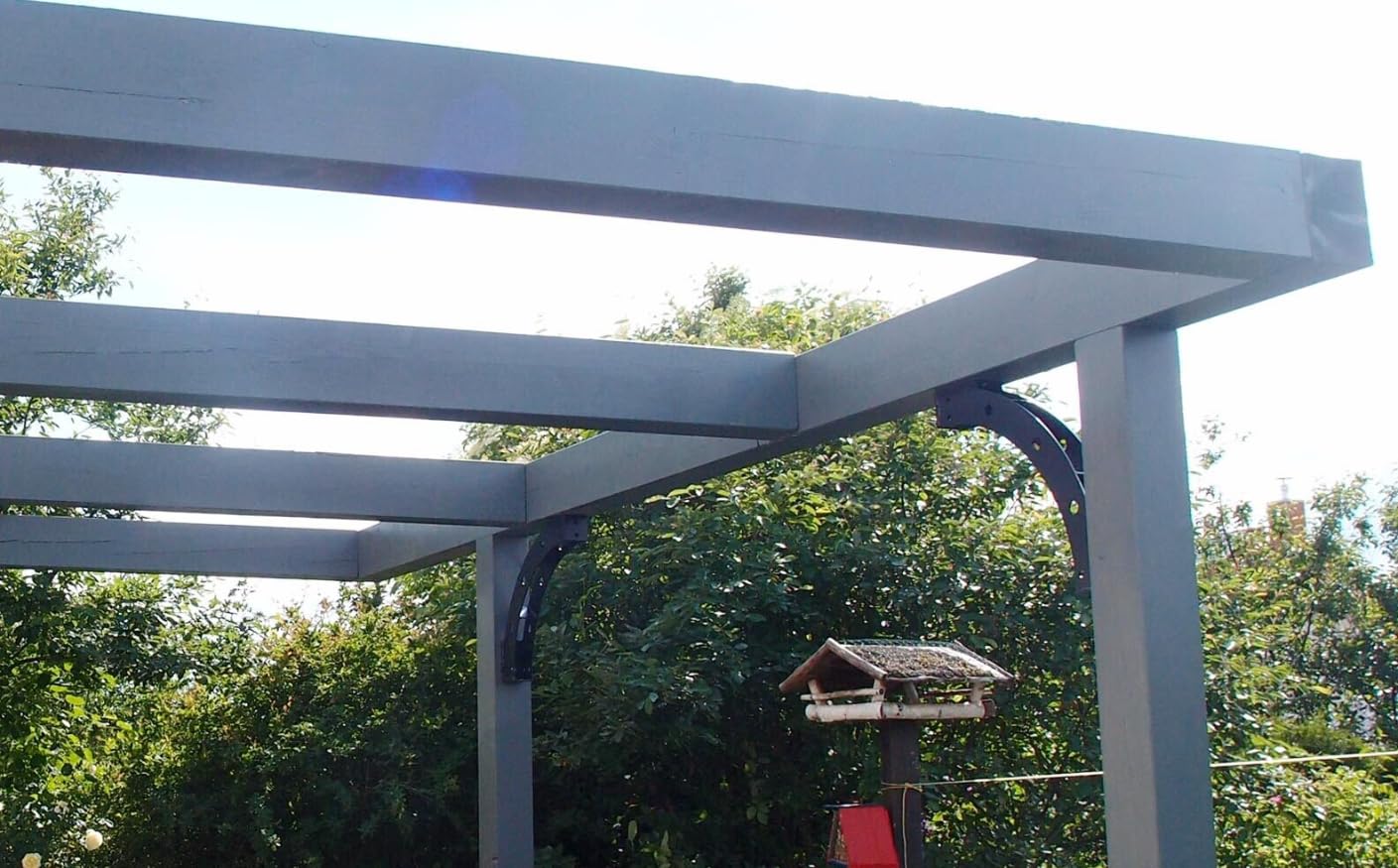 4 mm Dicke schwerlast Carport Verbinder, Balkenträger, Balkenverbinder, Holzverbinder, Eckverbinder, Pfostenverbinder schwarz aus Stahl - (A: 500 x B: 60)