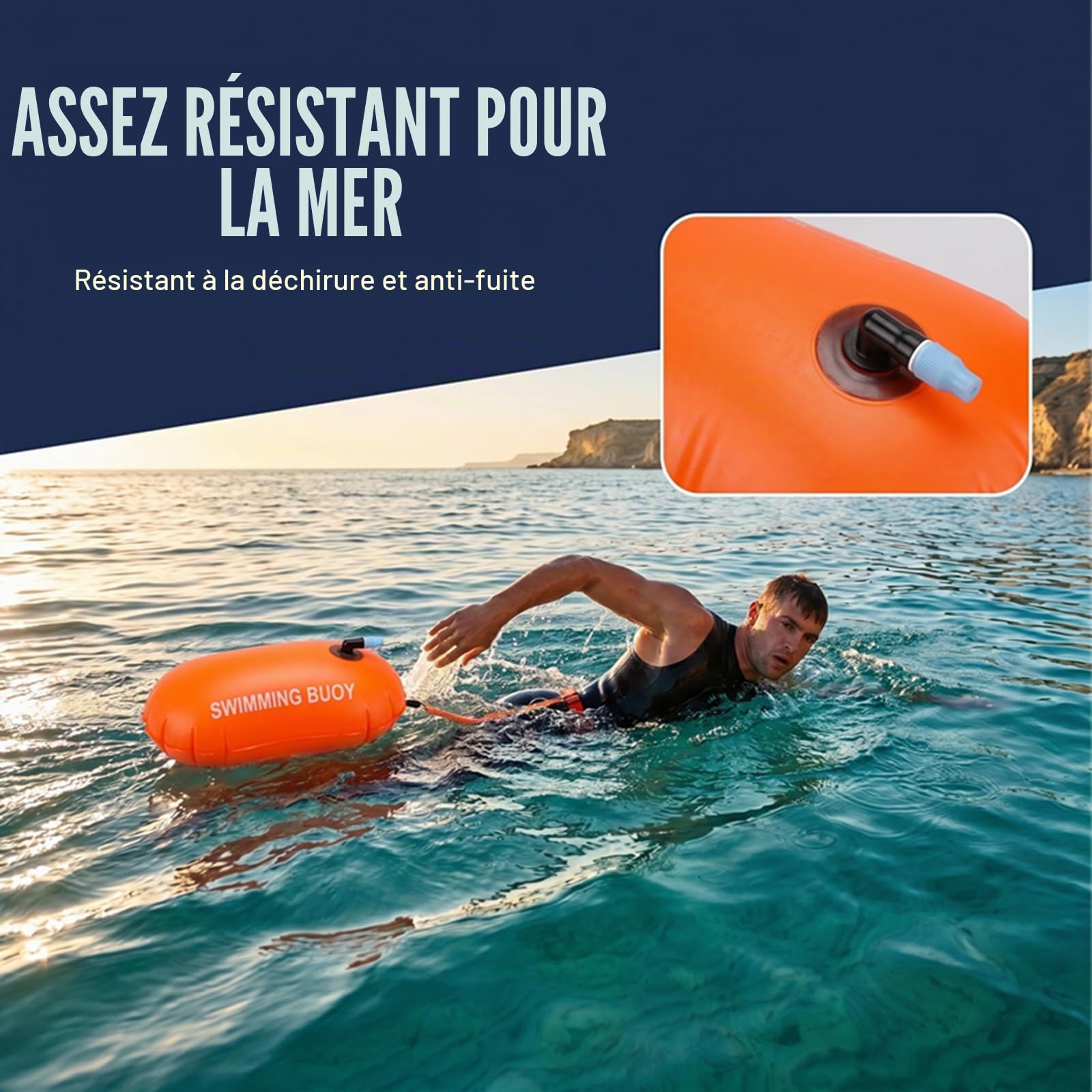 CNMTCCO Bouée de Natation pour Adultes | Qualité Supérieure, Structure d'avertissement plus claire et visible, Sécurité Maximale Lac et Mer, PVC Robuste