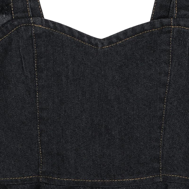 Image of superminis Girl's Denim Solid Top And Trouser Co-Ords Set Dress | Stylish & Comfortable
