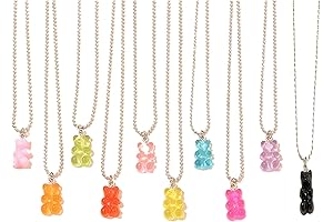 Rainbow Gummy Bear Necklace 10-Piece Set