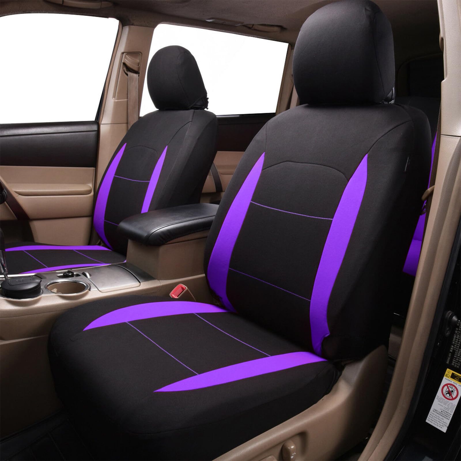 Set Completo Coprisedili Auto In Poliestere Con Compatibilità Airbag – Universale, Lavabile, Con Poggiatesta Staccabili (Rosa)