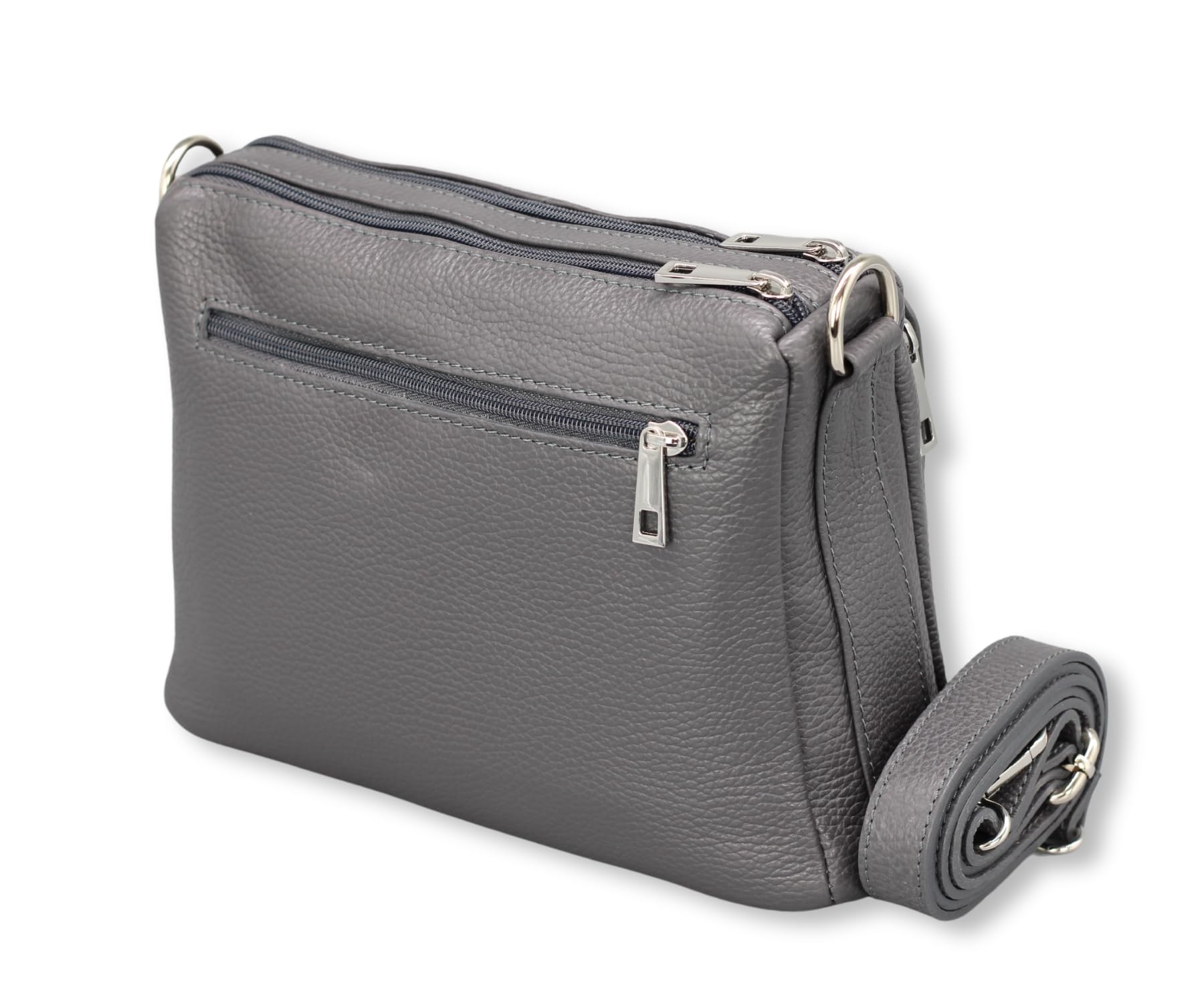 Adel Bags Becky Damen Umhängetasche Echtleder Handgefertigt Crossbody Bag | Damen Schultertasche mit Ledergurt & gemustertem Riemen, Echtes Leder, 5 Fächer, Wasserabweisend, Made in Italy