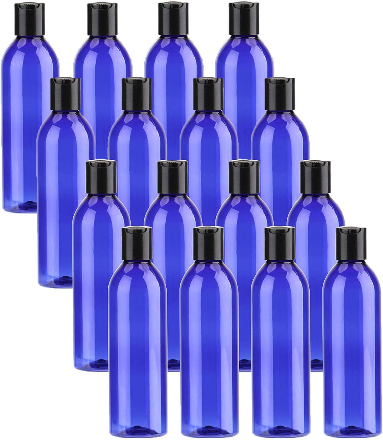Hunky Dory 24pcs 100ml Blue Empty Plastic Bottles Refillable Travel Size Cosmetic Travelling Containers Small Leak Proof Squeeze Bottles with Black Flip Cap for Toiletries Oil,Shampoo.-picture-13