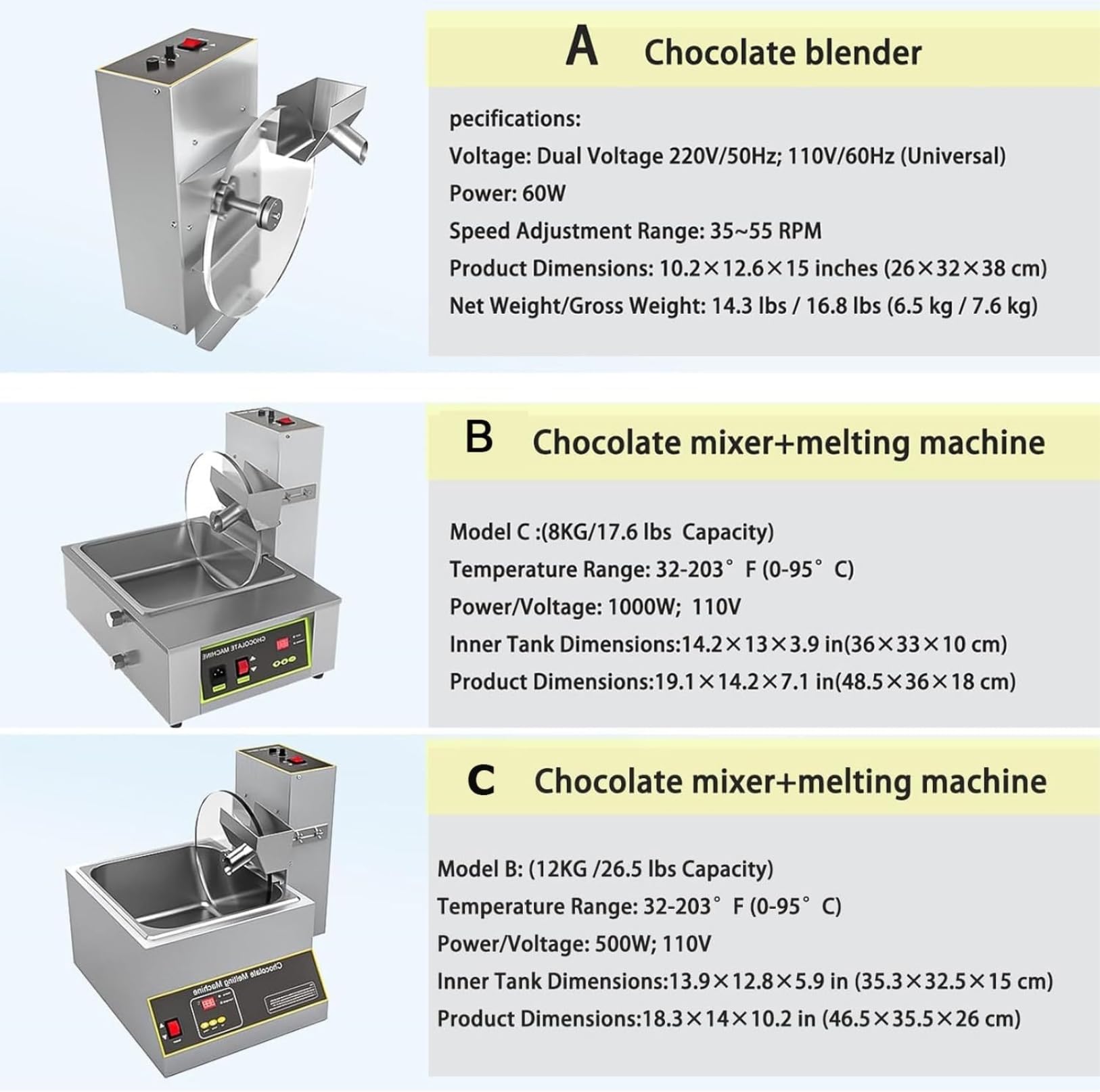Machine de dépôt de chocolat chauffante, réservoir commercial en acier inoxydable avec roue, distributeur automatique