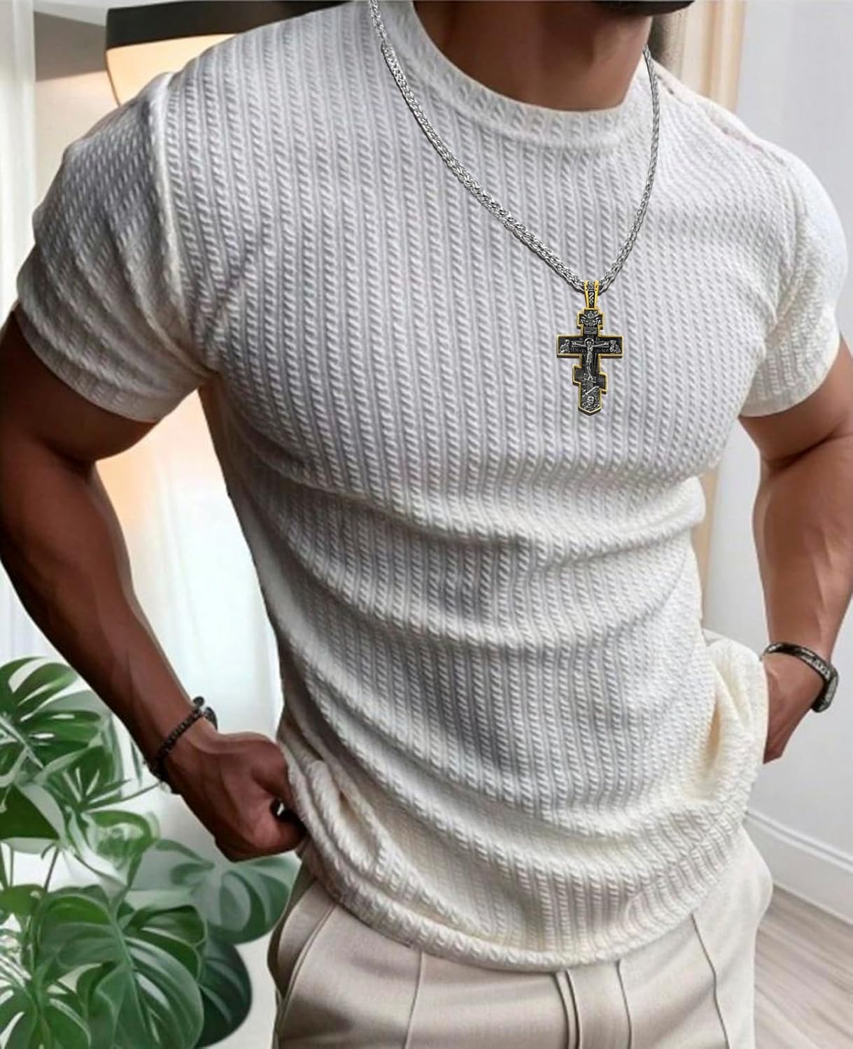 Orthodox Cross Necklace for Men Women: Retro Jesus Crucifix Byzantine Cross Pendant Necklace Stainless Steel Necklace Christian Jewelry Gift, Chain Length 23.6" - Image 5