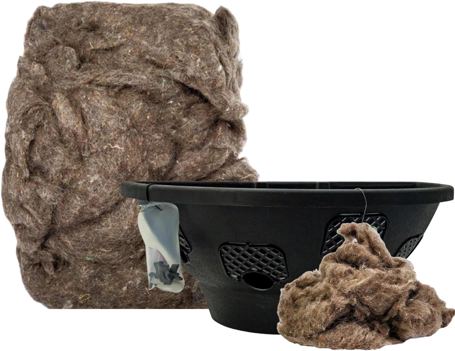 Tilz Wool & Moss Basket Liner With Wall Mount Planter 150g Basket