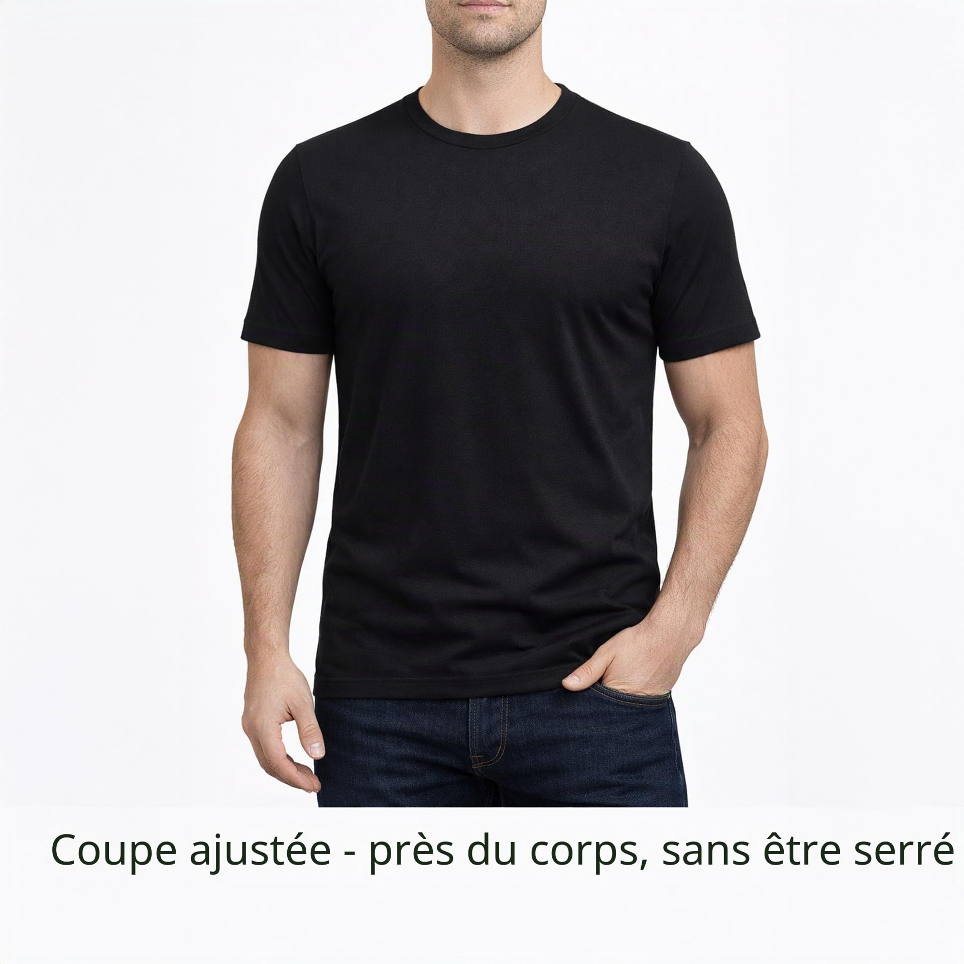 JACK & JONES 12167630 Basic Lot de 3 t-shirts à col rond pour homme Coupe slim Blanc Noir Bleu Gris