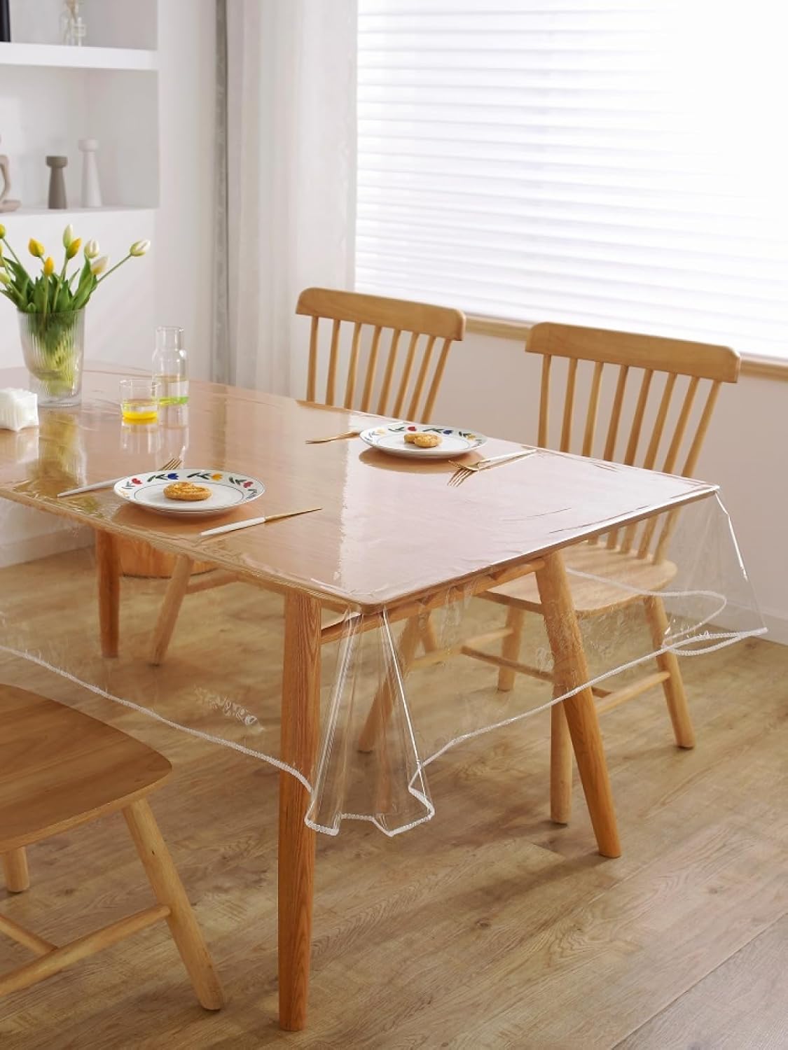 Tablecloth 1Pcs 0.13Mm Thick PVC Transparent Tablecloth Overlock Oilcloth Waterproof Table Cover Table Cloth 140X180cm