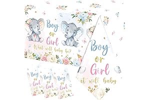 3Pcs Elephant Gender Reveal Tablecloth Plastic Table Cloth Decorations For Baby Boys...