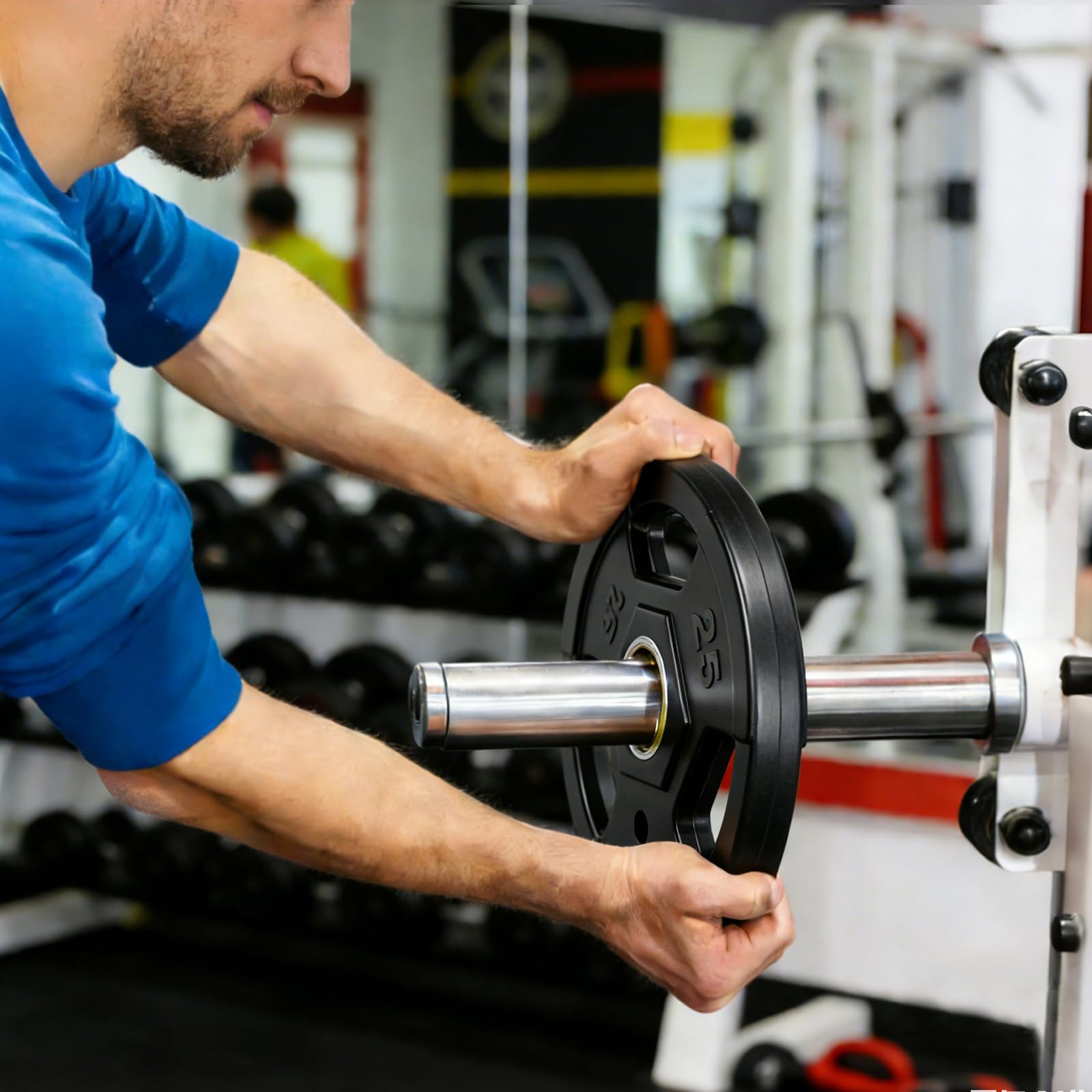Garvee Discos Olímpicos de Caucho - Placas de hierro fundido silenciosas para musculación y gimnasio en casa, protección del suelo, adecuadas para barras olímpicas - Par de 2 x 10 lbs