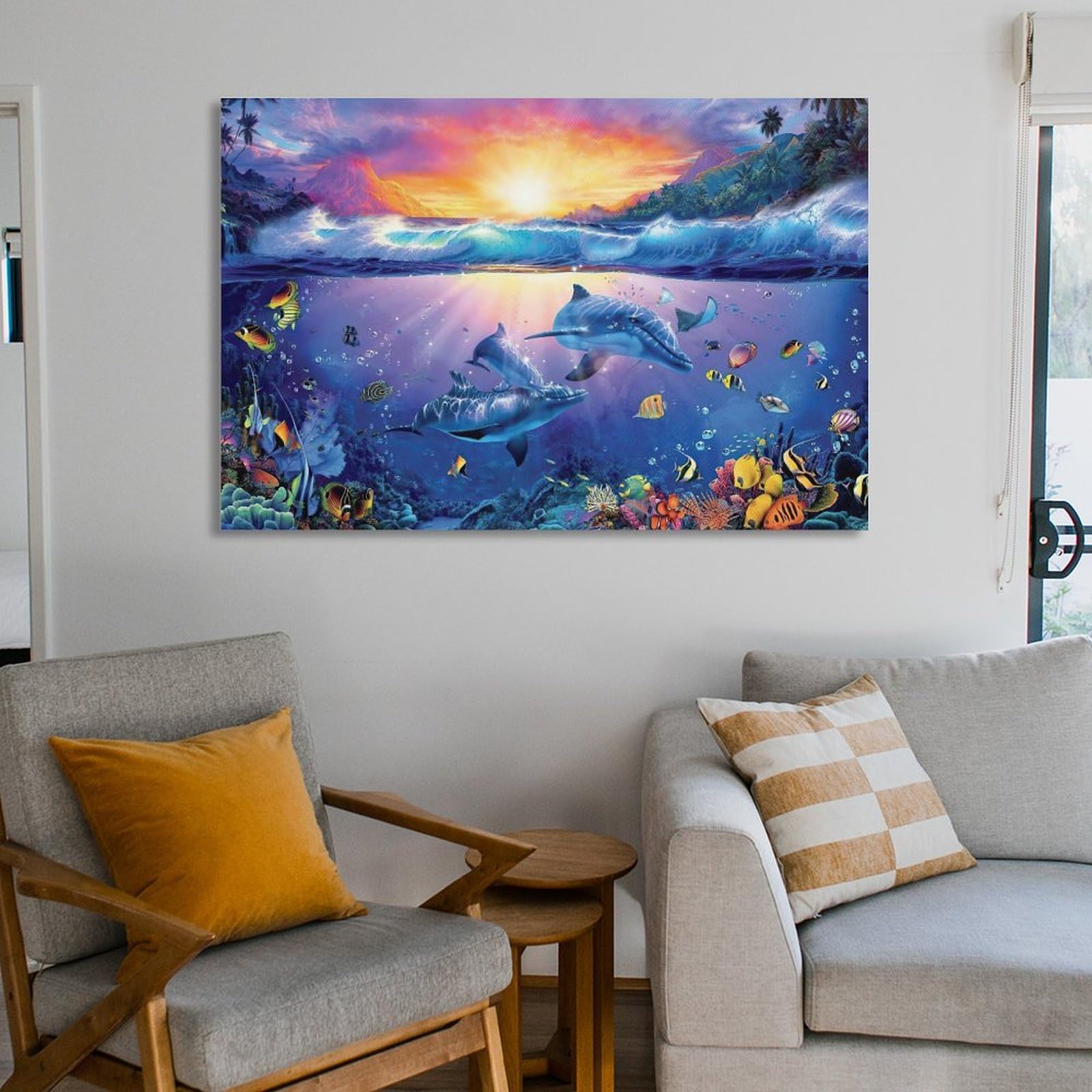 Amazon.co.jp: 青い海 クリスチャン・ラッセン カラフルな海 海景画