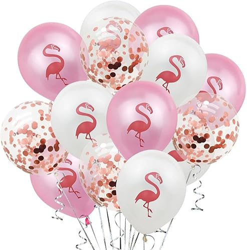 GU&SU Globo de flamenco hawaiano fiesta cumpleaños decoración boda globo blanco, rojo