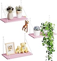 Vista 9 de Eleva tu espacio con estantes flotantes de madera rústica, juego de 3 - Perfecto para decoración de dormitorio, sala de estar, baño y cocina