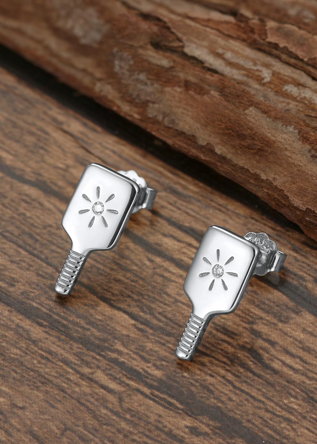 Pickleball Paddle Post Stud Earrings for Women - 925 Sterling Silver Pickleball Stud Earrings | Pickleball Gifts for Pickleball Lovers, Mother's day, Pickleball Earrings - Image 3