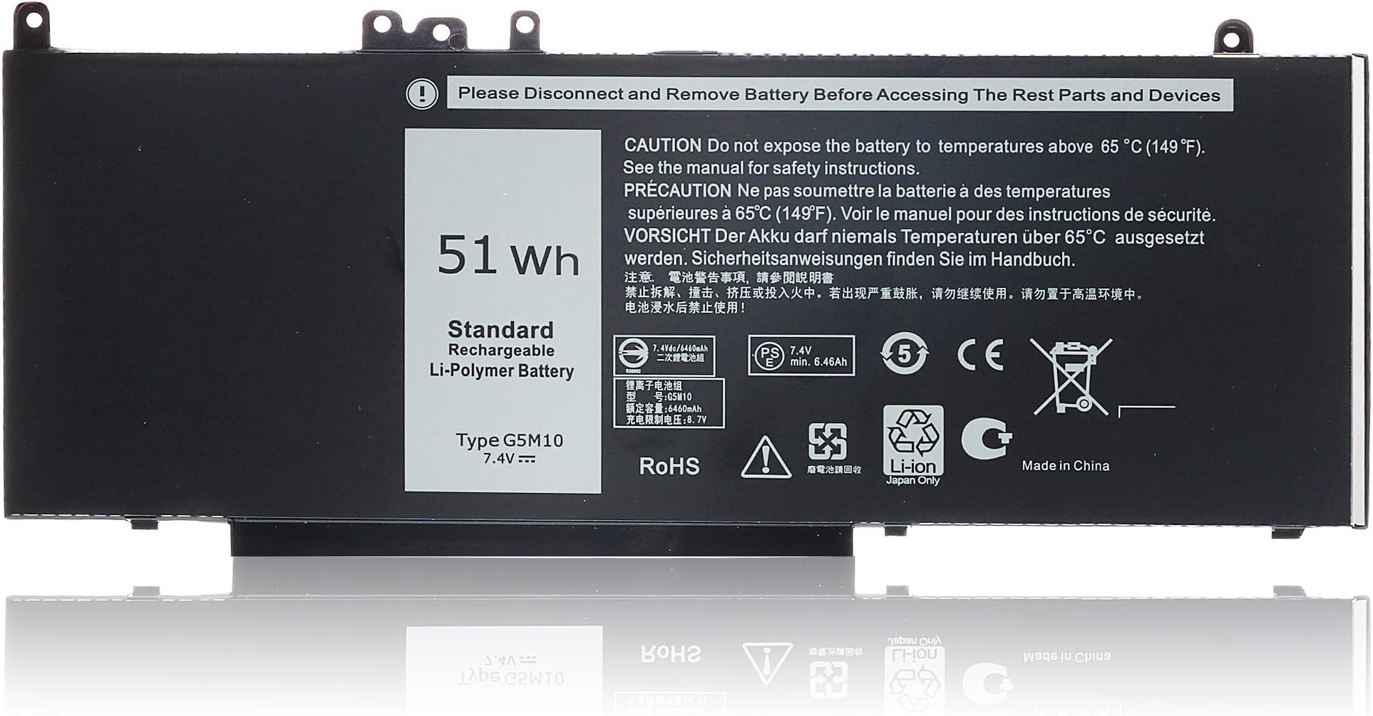 New Replacement G5M10 Laptop Battery for Dell Latitude E5450 E5550 E5570 Battery Fit Type 7V69Y 6MT4T 8V5GX 79VRK TXF9M WYJC2 0WYJC2 08V5GX Notebook Battery