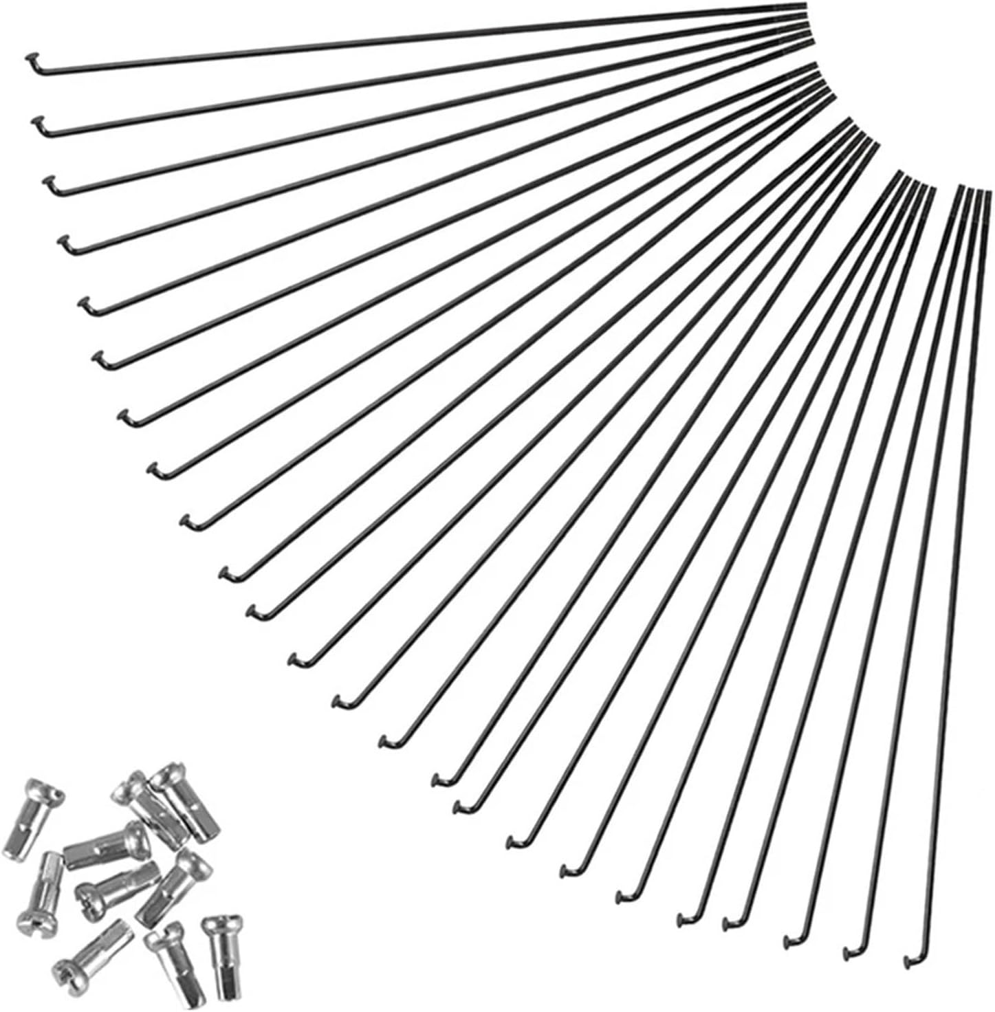 24Pcs 14G 2.0mm Spokes with Nipples Steel 255MM 275MM 289MM Bike Steel Spokes and Nipples for 27.5/26/29er Bike Parts Bike Accessories