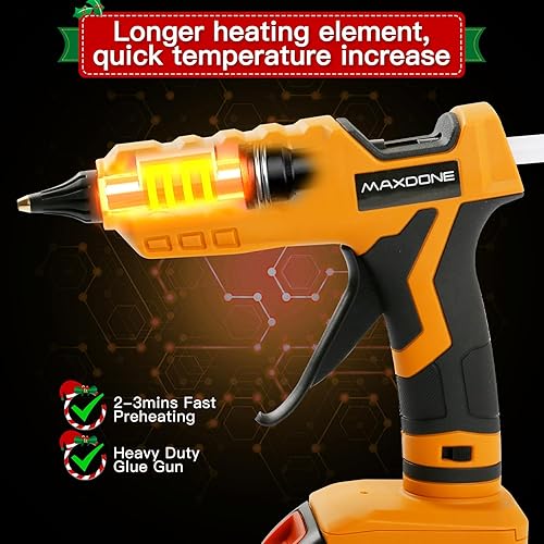 Miniatura 2 de Pistola de pegamento caliente inalámbrica de 100 W para batería Dewalt de 20 V, pistola de pegamento inalámbrica de mano, tamaño completo con 12
