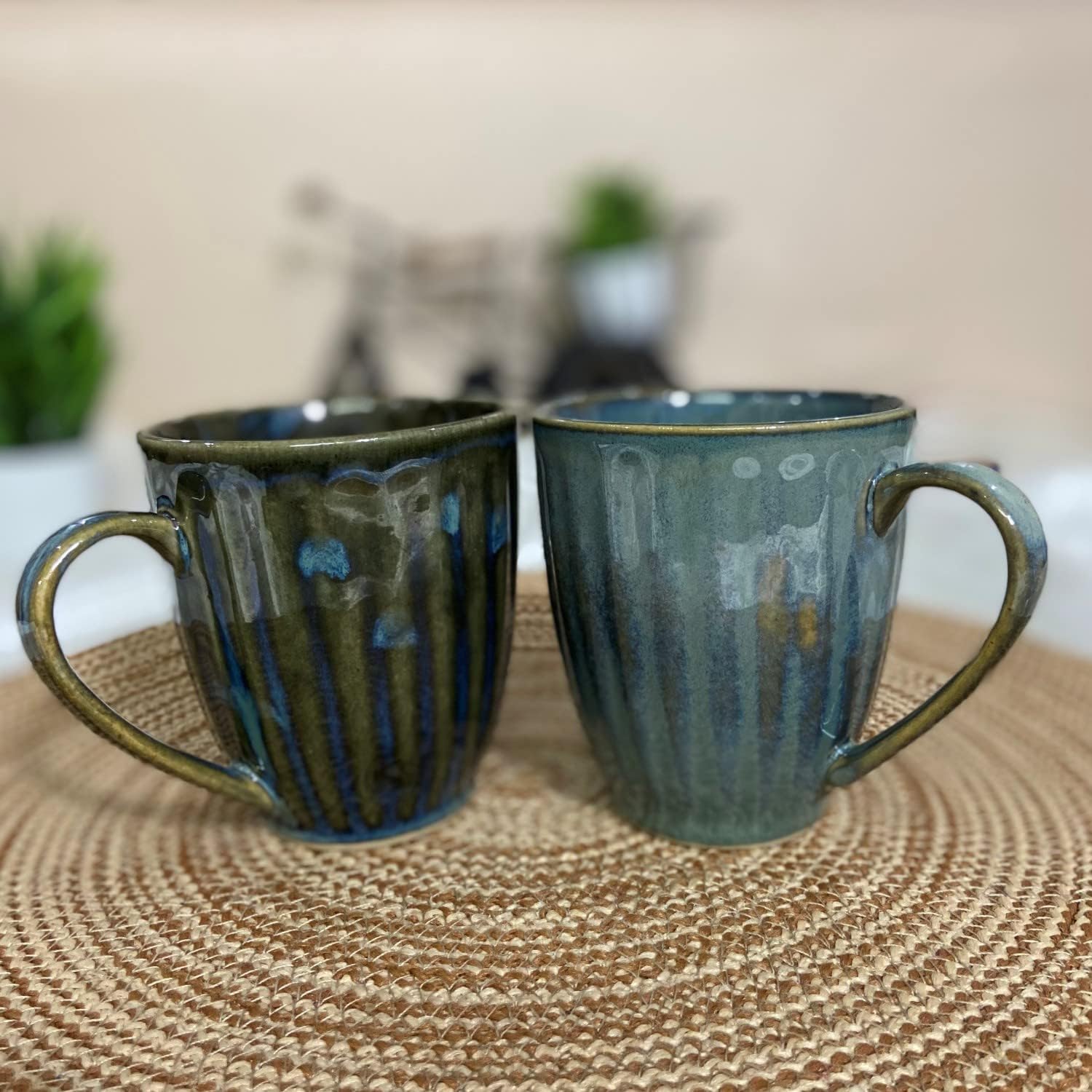 CERAMIC DININGCERAMIC DINING Studio Collection Emerald Green Hand-Glazed Coffee Mugs Set of 2