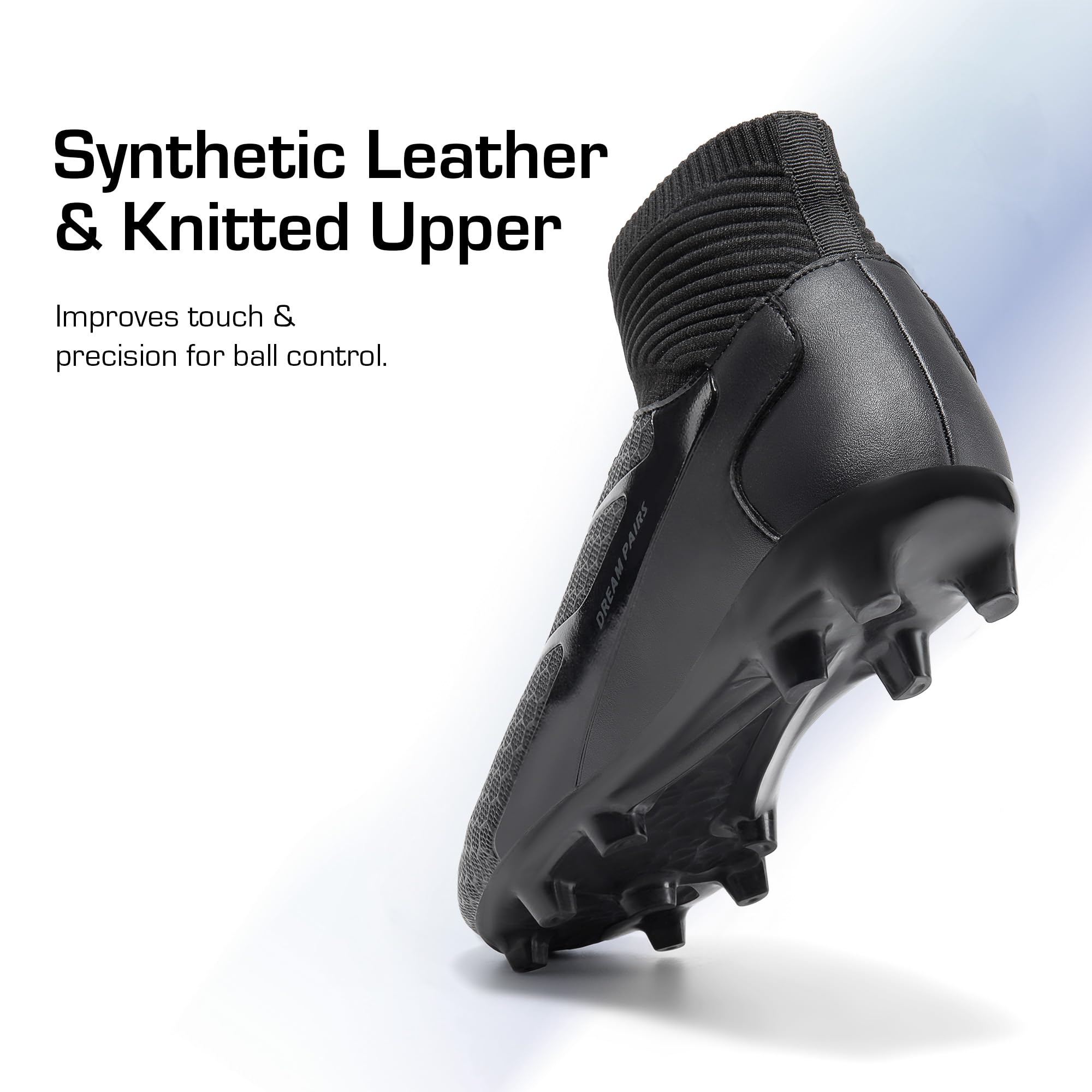 DREAM PAIRS Men's High-Tops Soccer Cleats Lace-Up Adult Football Shoes Lightweight Professional Athletic Training Soccer Shoes