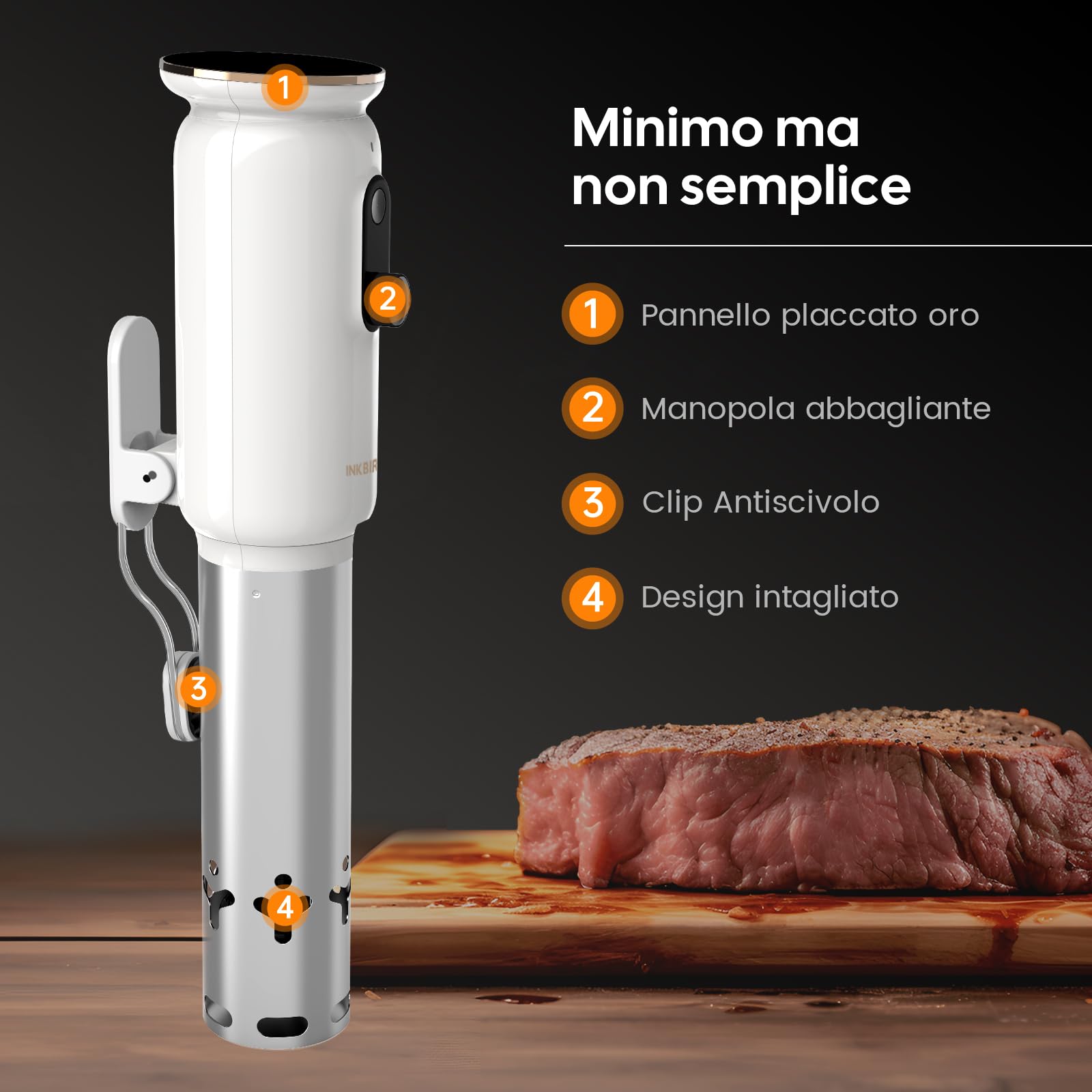 INKBIRD Wifi Sous Vide Roner 1000W 0-90℃ Cottura Bassa Temperatura TFT