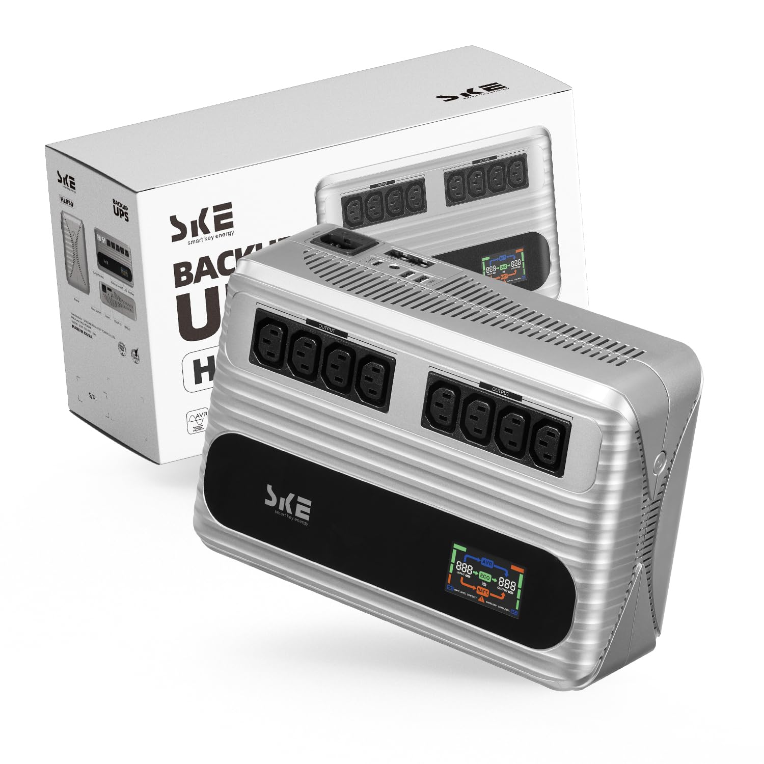 SKE 850VA/480W UPS Gruppo di Continuità per PC Router Modem UPS Gruppo Continuità UPS HL850