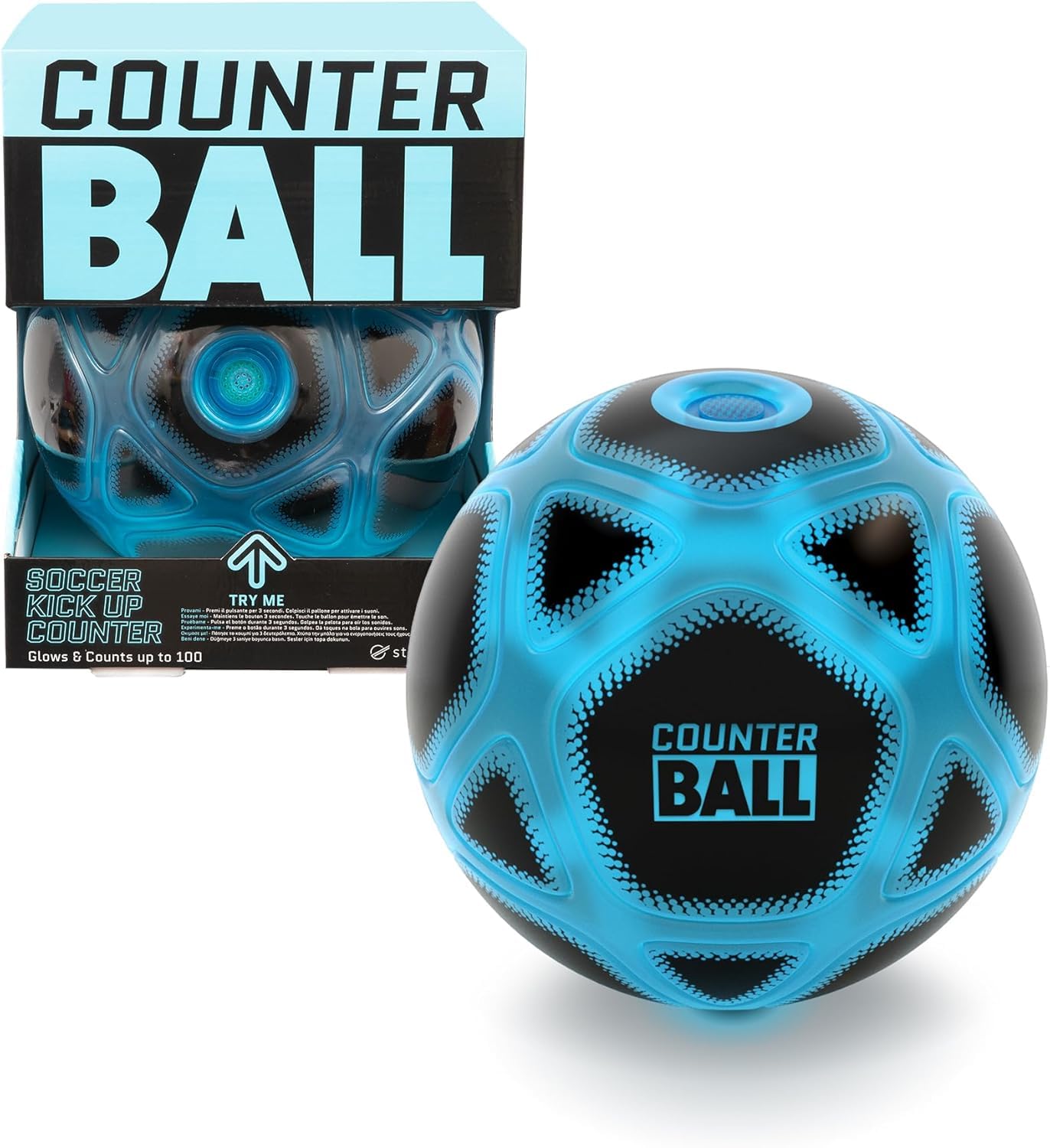 Strikesphere - Counter Ball, Entrenador Personal de Toques, Pelota con Luz y Sonidos Que te Animará y se Enciende Cada Vez Que la Toques, Desafía a Tus Amigos con el Freestyle, Famosa (MRK00000)