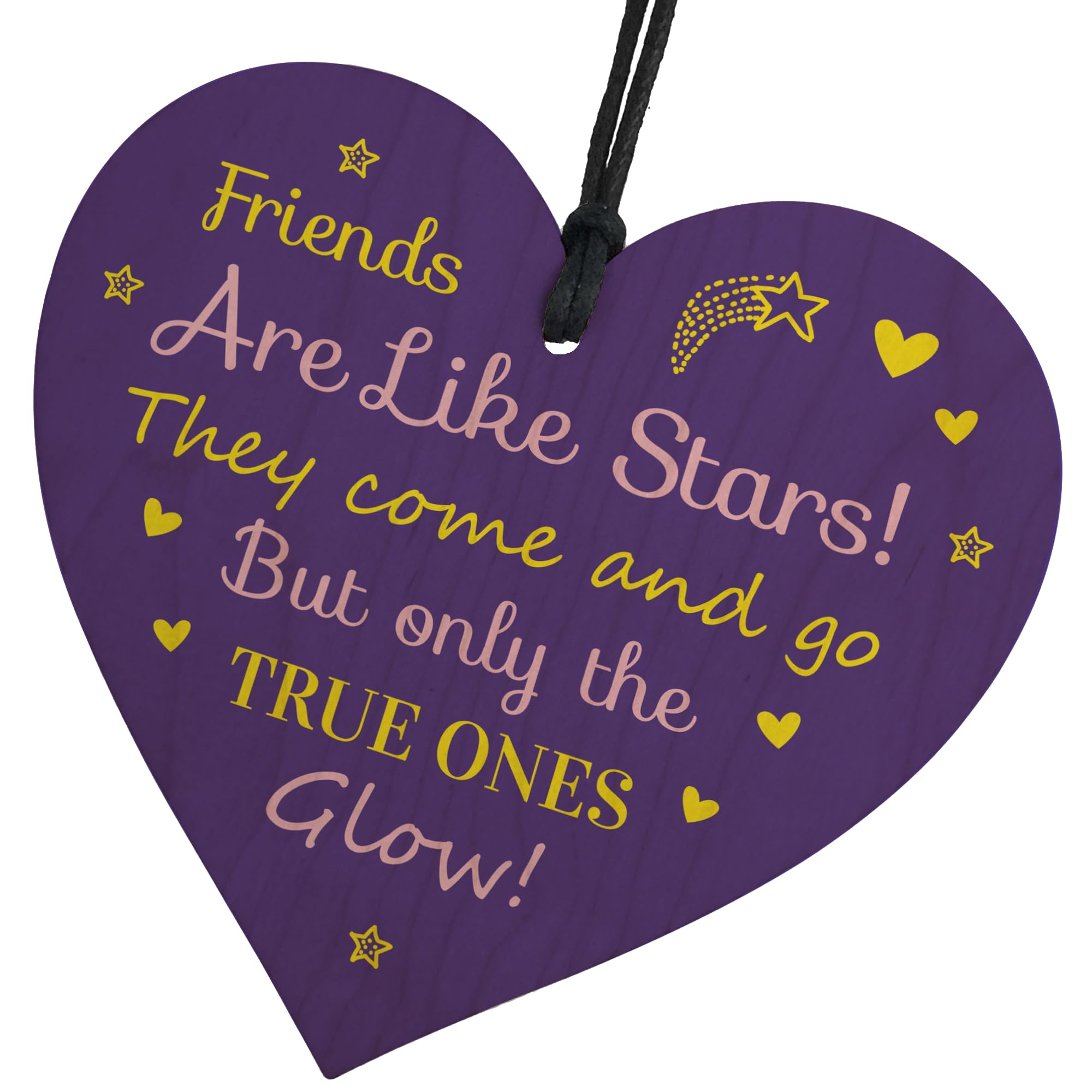 Red Ocean Friendship Plaque Friends Are Like Stars Best Friend Gift Wood Heart Sign Thank You Birthday Christmas For Her Women