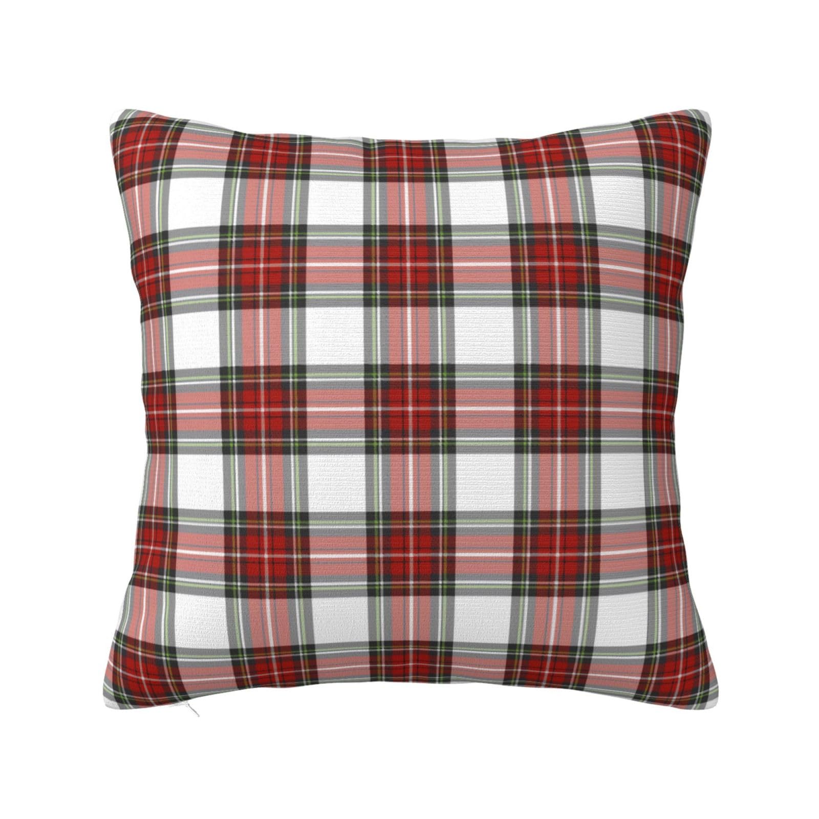 Christmas Plaid Red Tartan Check Pillowcase 22"x22"
