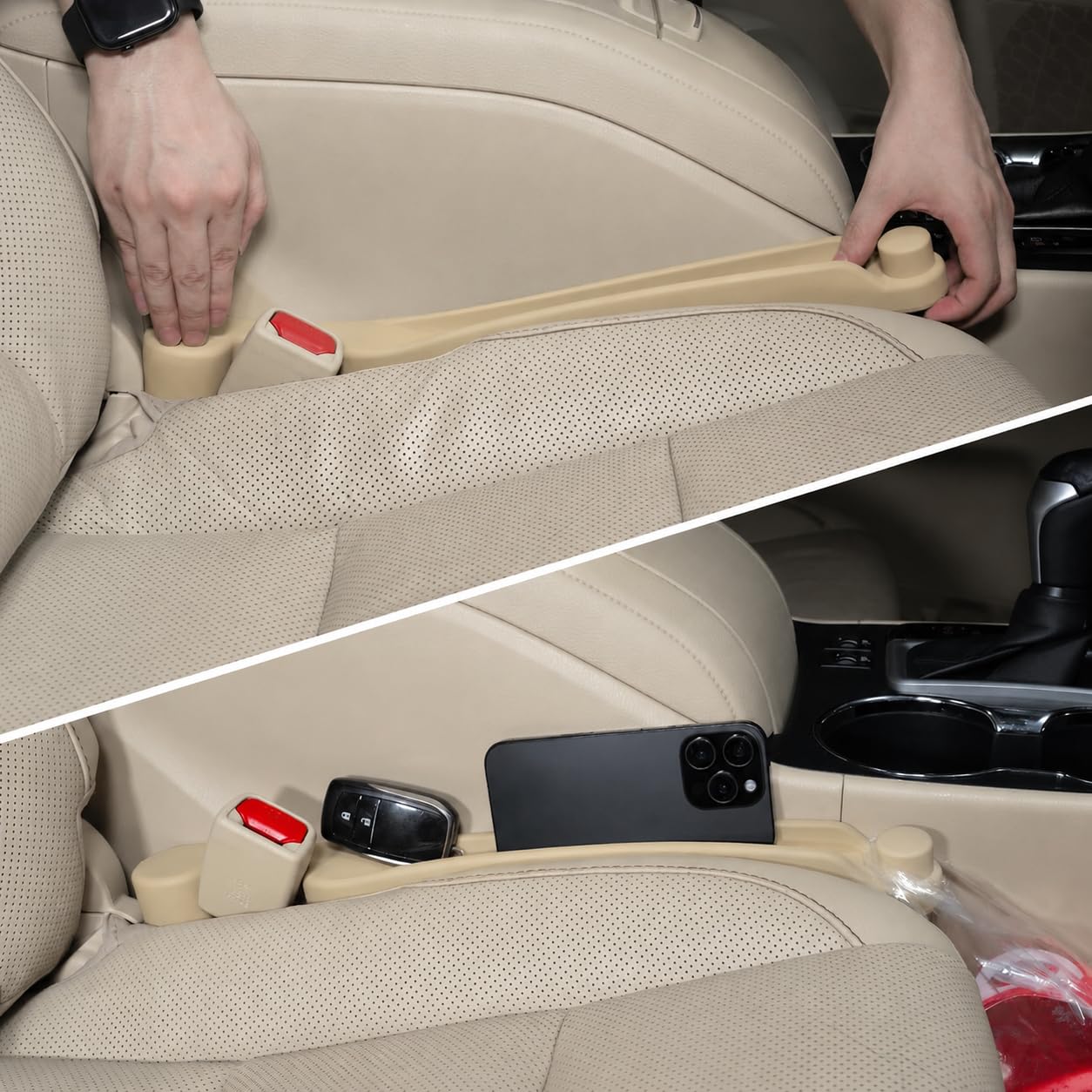 Givifive Car Seat Gap Filler Organizer 2Pack Soft Foam 3IN1 Multifunctional