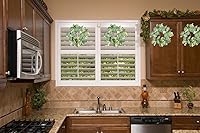 Vista 6 de LSKYTOP 4 coronas de eucalipto para gabinete de cocina, corona de vegetación artificial para decoración de puerta, pared, ventana, 9 pulgadas/PC