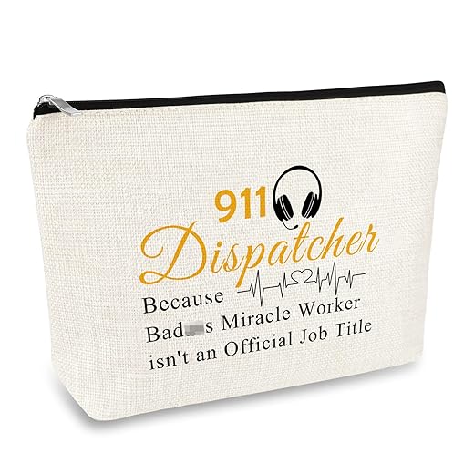 911 Dispatcher Gift Makeup Bag 911 Dispatcher Appreciation Gift 911 Operator Gift Cosmetic Bag Birthday Christmas Thanksgiving Gift for 911 Dispatcher EMT Emergency Dispatcher Travel Cosmetic Pouch