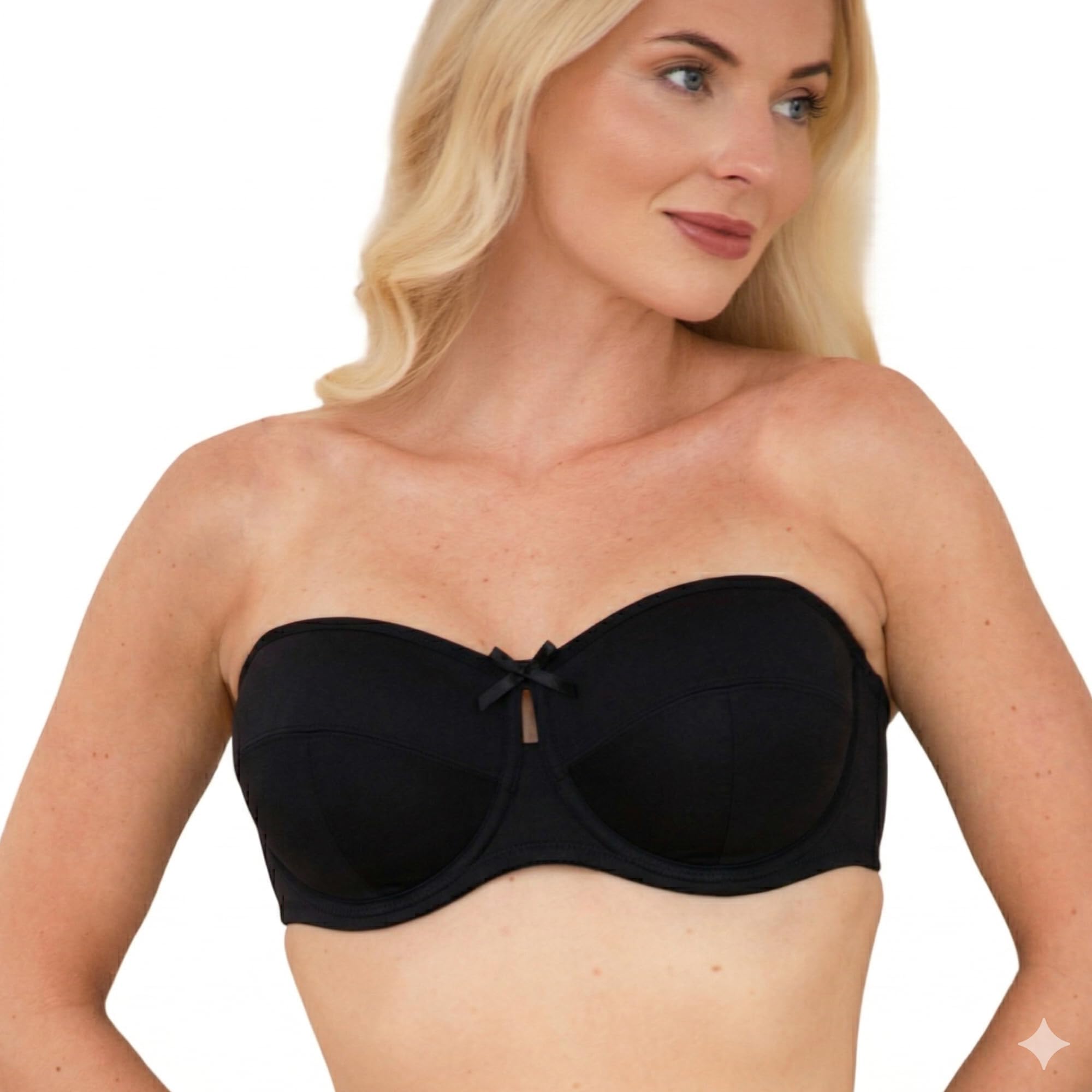 Camille Women's Black Strapless Underwired Multiway Bra In 34Dd