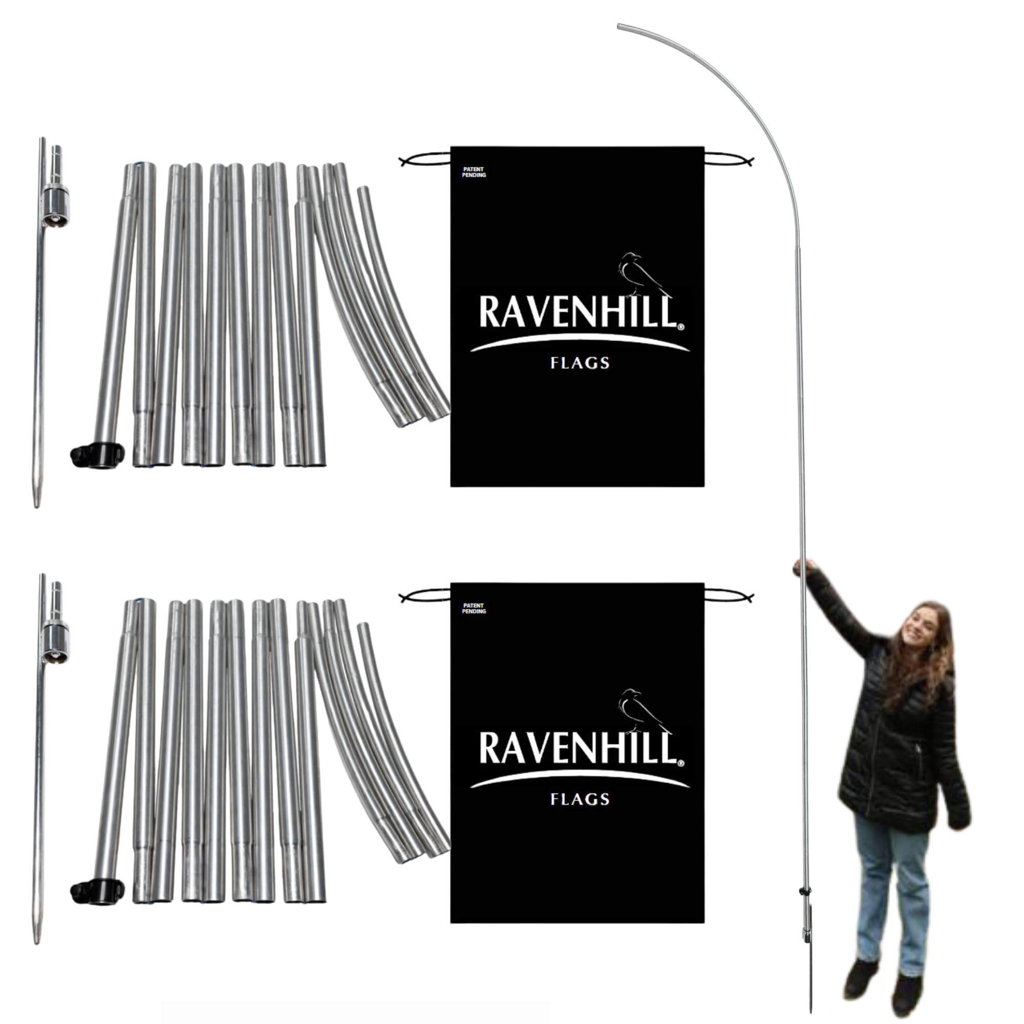 Amazon.com : Ravenhill Feather Flag Pole Kit up to 13 FT with Rotating ...