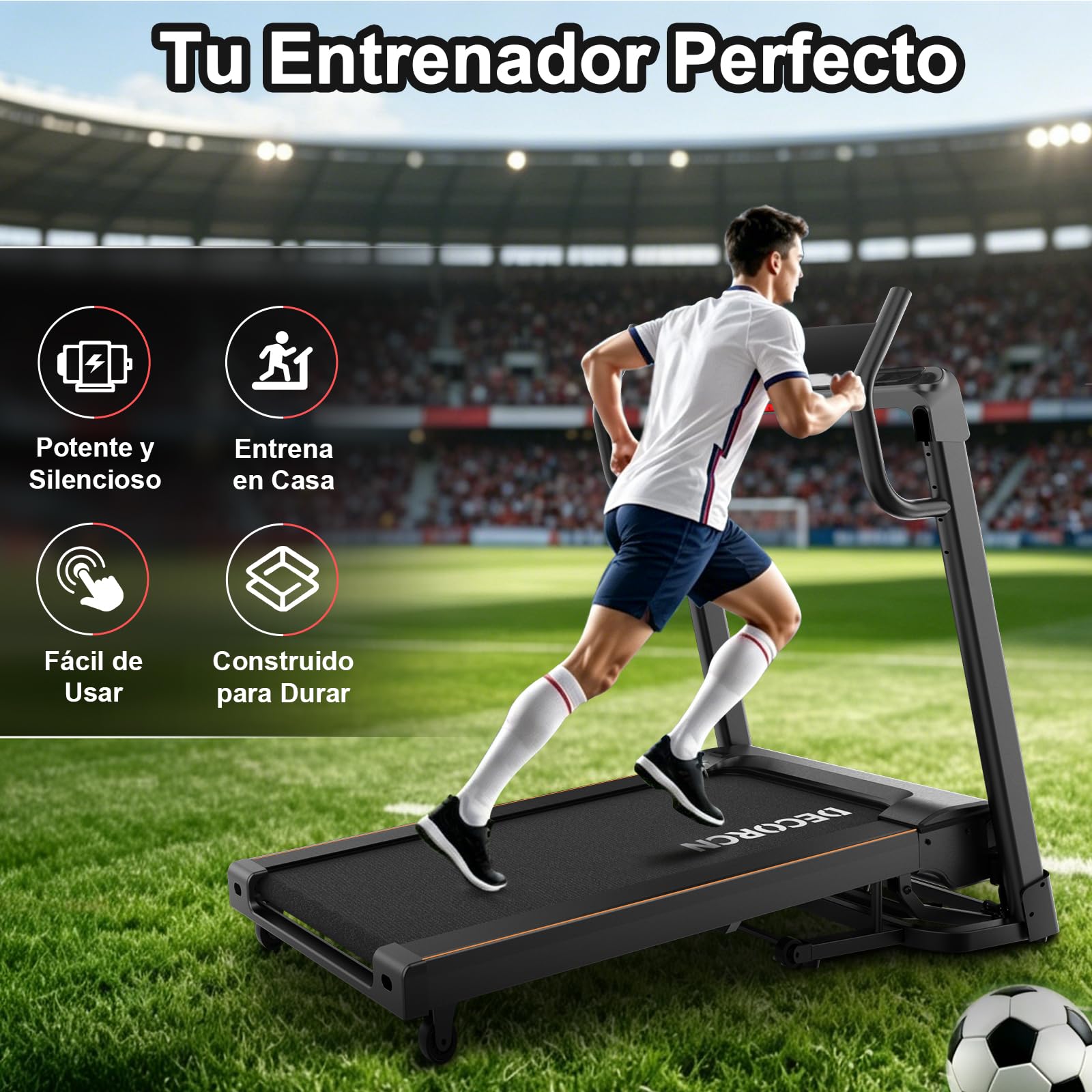 Cinta de Correr Plegable Profesional con App, Motor 4.5CV 16 km/h, Inclinación Automática 20 Niveles, Máquina de Correr para Gimnasio en Casa, Carga 150 kg, Bluetooth, Silenciosa, Pantalla LED