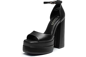 Alluring Black Heels: Elevate Your Style with Thick Heels, Square Toes, and Ankle Straps