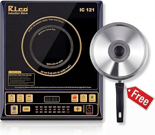 Rico BIS-ISI Certified induction stove with Free Vessel & Lid | 3 Yr Replacement Warranty on Coil | Milk Boil Mode with Timer | Fast Heating |…