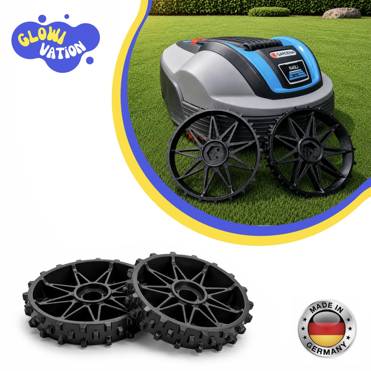 2er Set Antriebsrad Rad Gardena R38Li R40Li R50Li R70Li R80Li mit OFFROAD PROFIL
