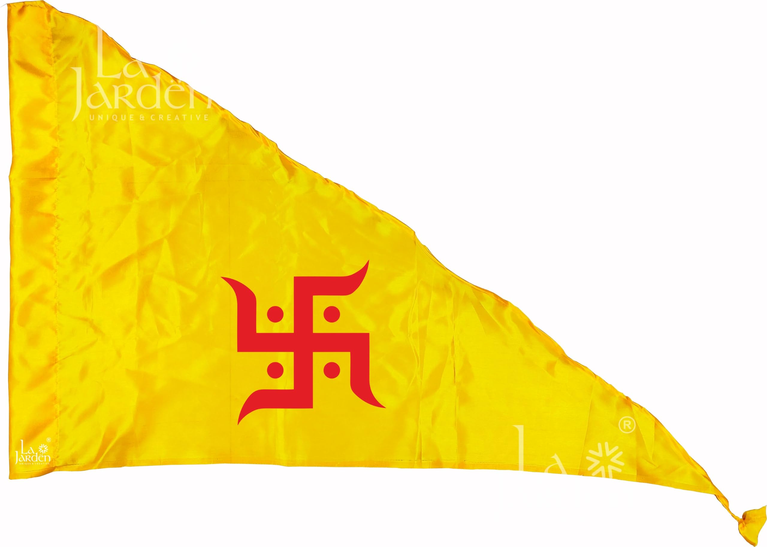 La Jarden® Large Yellow Swastika auspicious symbol flag for any religious ritual, ward off negative energies, brings peace to the home, gain positive results, bring power in the house 36x54 Inch 1nos.-picture-12