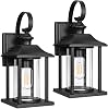 2 Packs Outdoor Wall Lantern - Exterior Porch Light Fixtures Wall Mount, 100% Waterproof Anti-Rust, Matte Black Outdoor Wall Sconce Lights for Garage, Doorway, Hallway