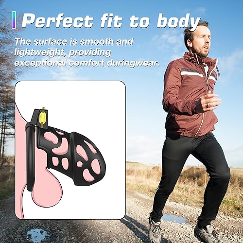 Miniatura 6 de Dispositivo de jaula de castidad para hombres, dispositivos de castidad ligeros para hombres con bloqueo invisible para entrenamiento de pene, jaula