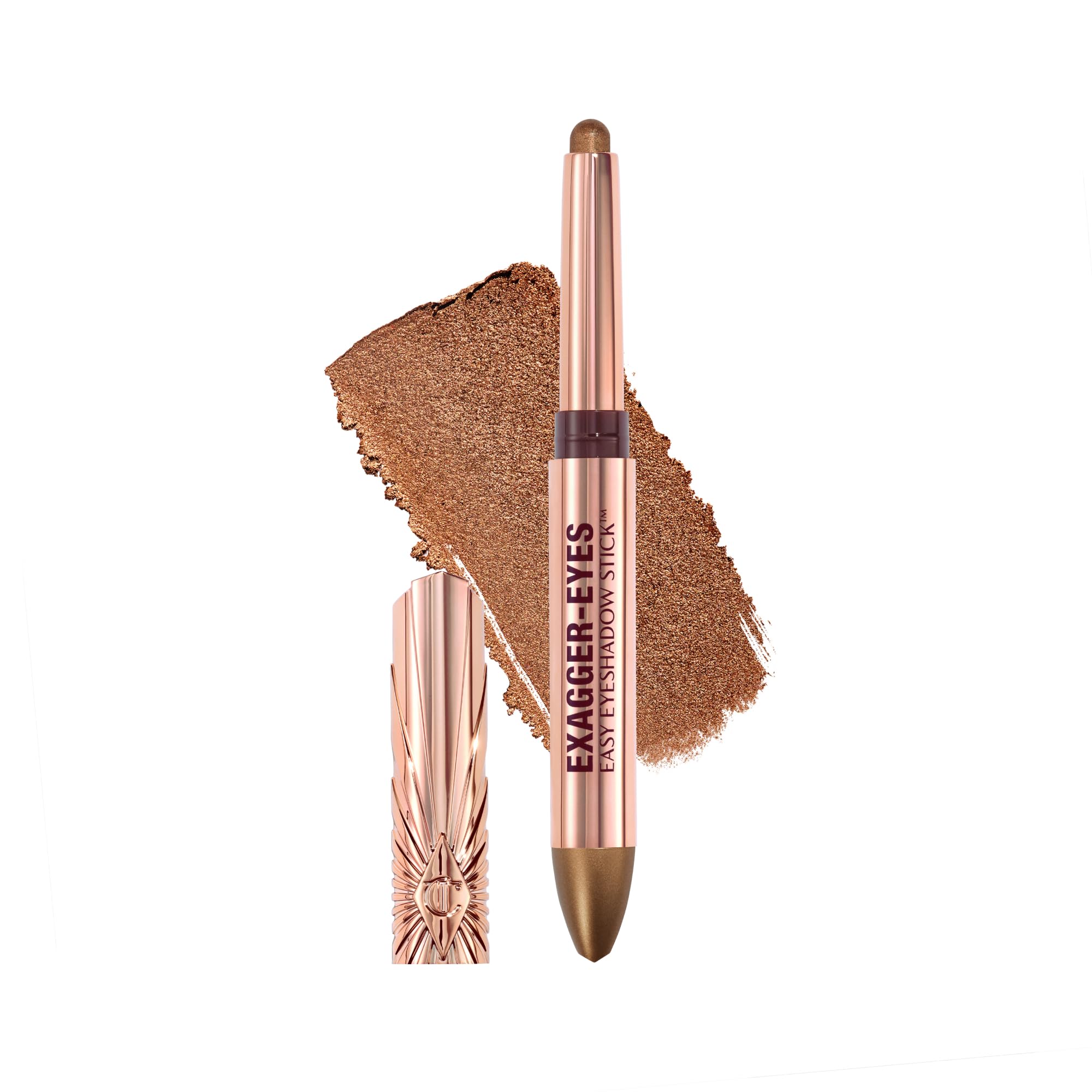 Charlotte Tilbury Exagger-Eyes Easy Eyeshadow Stick, Long-Lasting, Blendable Cream, Waterproof and Crease-proof, Shimmer and Matte Finishes Amber Haze - amber gold