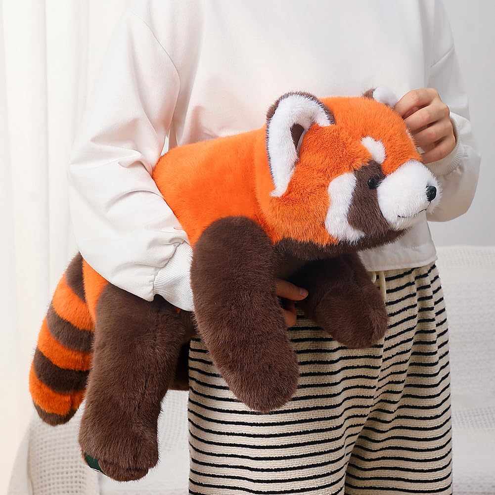 Labauxite Red Panda Plush Stuffed Animal - Sleeping Plush Toy Pillow, Cute Hugging Plushie, Room Decor, Christmas Birthday Gifts for Kids Girls Boys (11.8in)