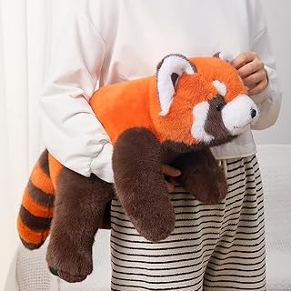 Red Panda Plush Stuffed Animal - Sleeping Plush Toy Pillow, Cute Hugging Plushie, Room Decor, Christmas Birthday Gifts for Kids Girls Boys (11.8in)