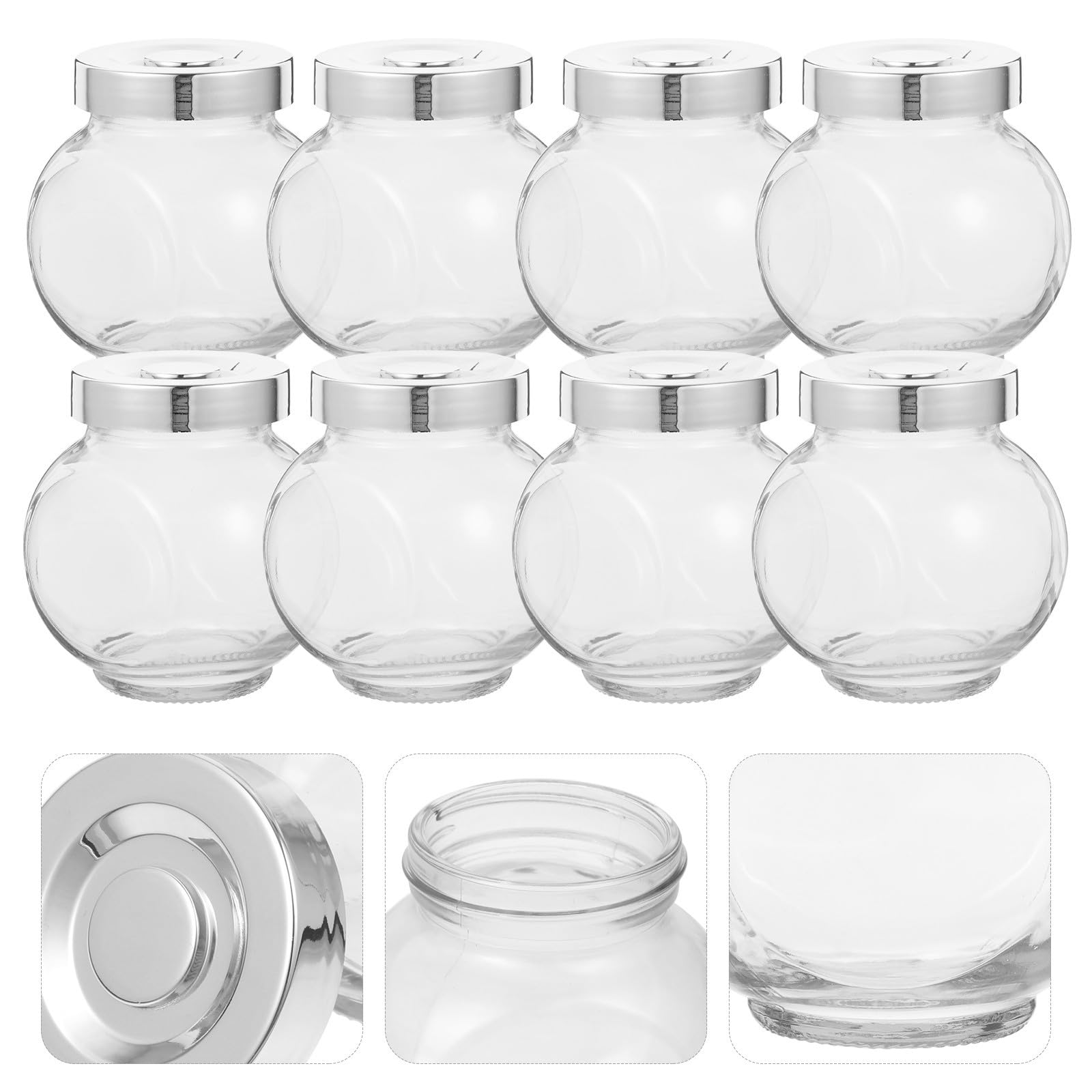 Angoily 10 Stück Bonbongläser mit Deckel 180ml aus Glas und Pp Luftdichte Einmachgläser für Zuhause für Selbstgemacht Bastelprojekte und Kindersichere Aufbewahrung