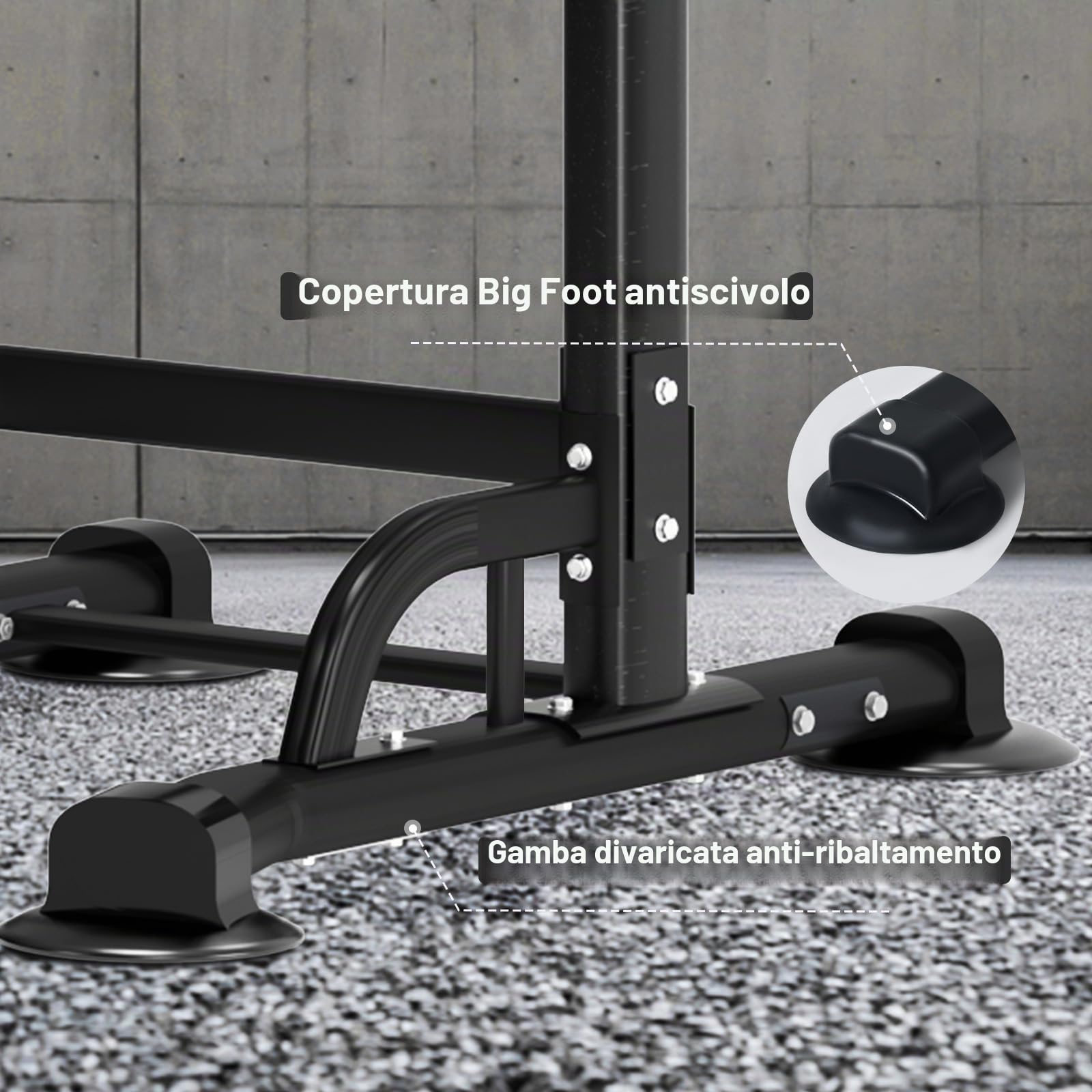 SogesPower Stazione di Allenamento Power Tower Dip Station Barra di Trazione per Home Gym Telaio Rinforzato con Altezza Regolabile