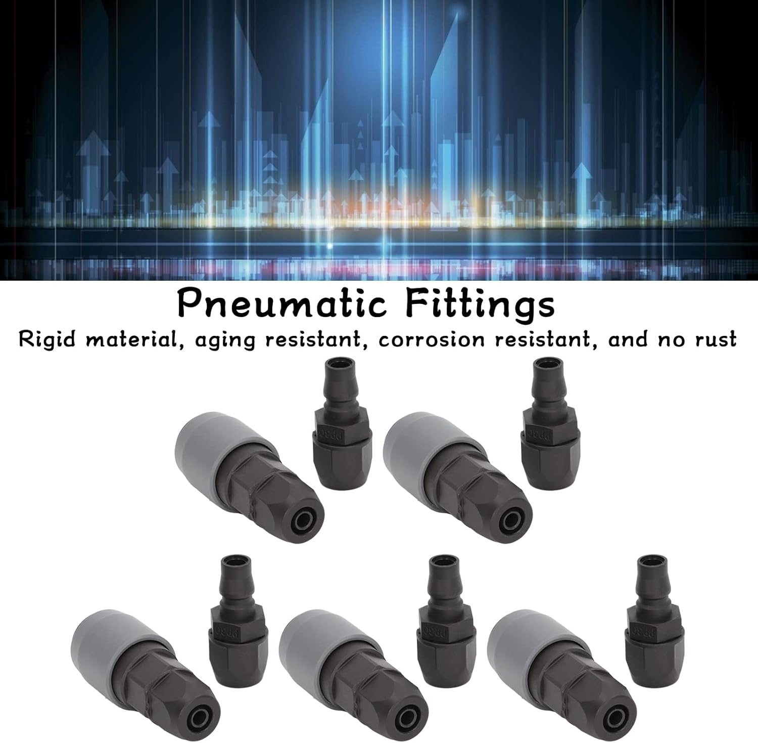 5 Set Self Locking Pneumatic Quick Connector, C Type Self Locking Air Compressor Hose Coupler Plug Socket, Duct Quick Connector Pneumatic Fittings (SP+PP-30)
