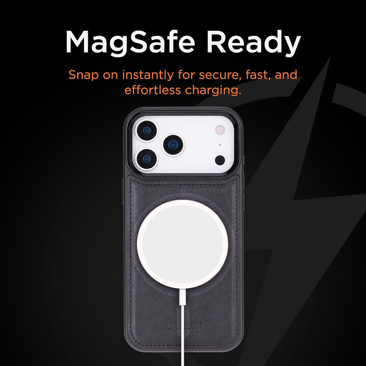 Bayelon Wallet Case for iPhone 17 Pro Max | 6.9", Full Grain Leather Wallet Case, Detachable Magnetic Flip Cover, Card Holder, MagSafe Compatible, RFID, Genuine Leather Phone Case (Rustic Black)