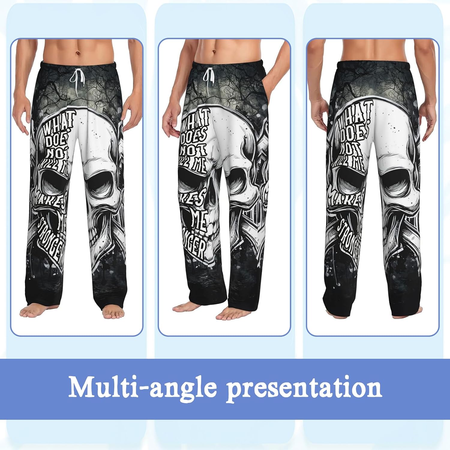 Soft Men's Pajama Pants with Pockets, Breathable Sleep Lounge Pants, Lightweight Sleepwear for Relaxation - Image 5